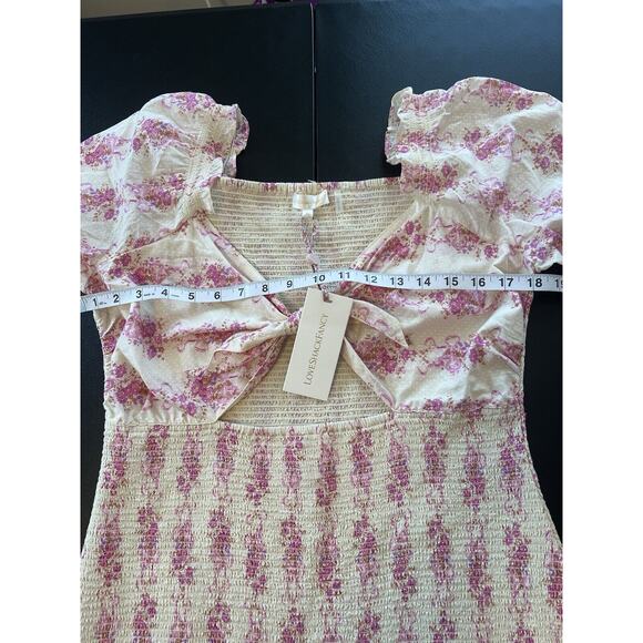 LoveShackFancy Pink and Cream Mini Dress - Picture 7 of 13